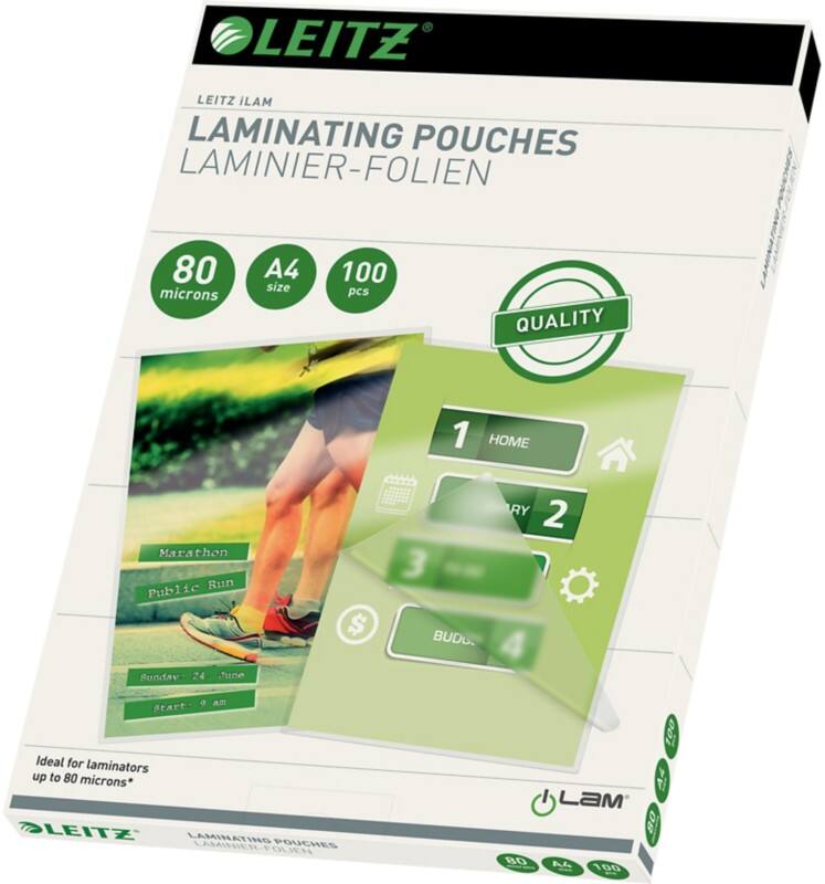 Pochette de plastification iLAM Quality Leitz 33818 A4 Brillant 80 microns (2 x 80) Transparent 100 Unités