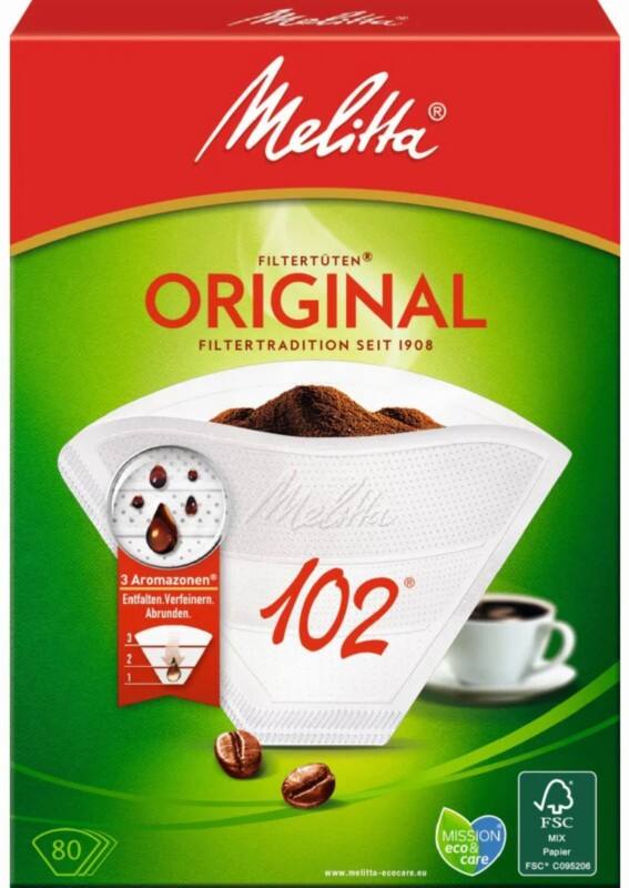 Filtre à café Melitta ORIGINAL 102 Blanc 124 mm 80 unités