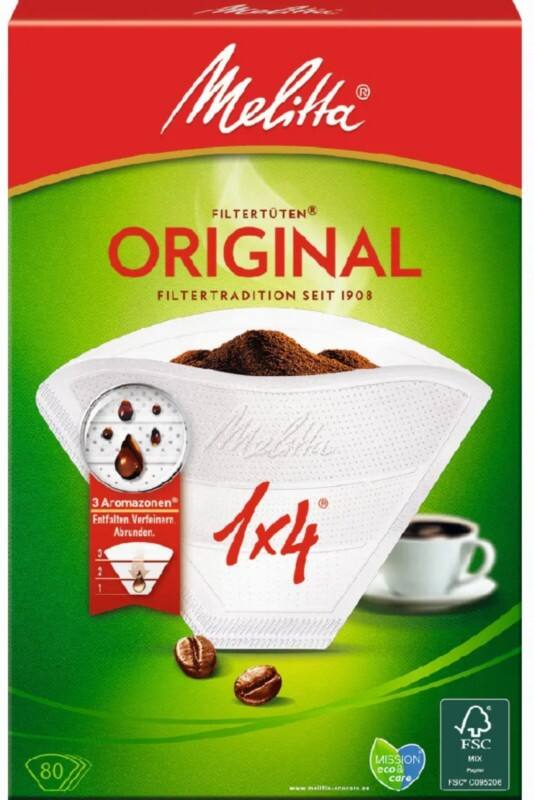 Filtre à café Melitta ORIGINAL 1x4 Blanc 80 unités