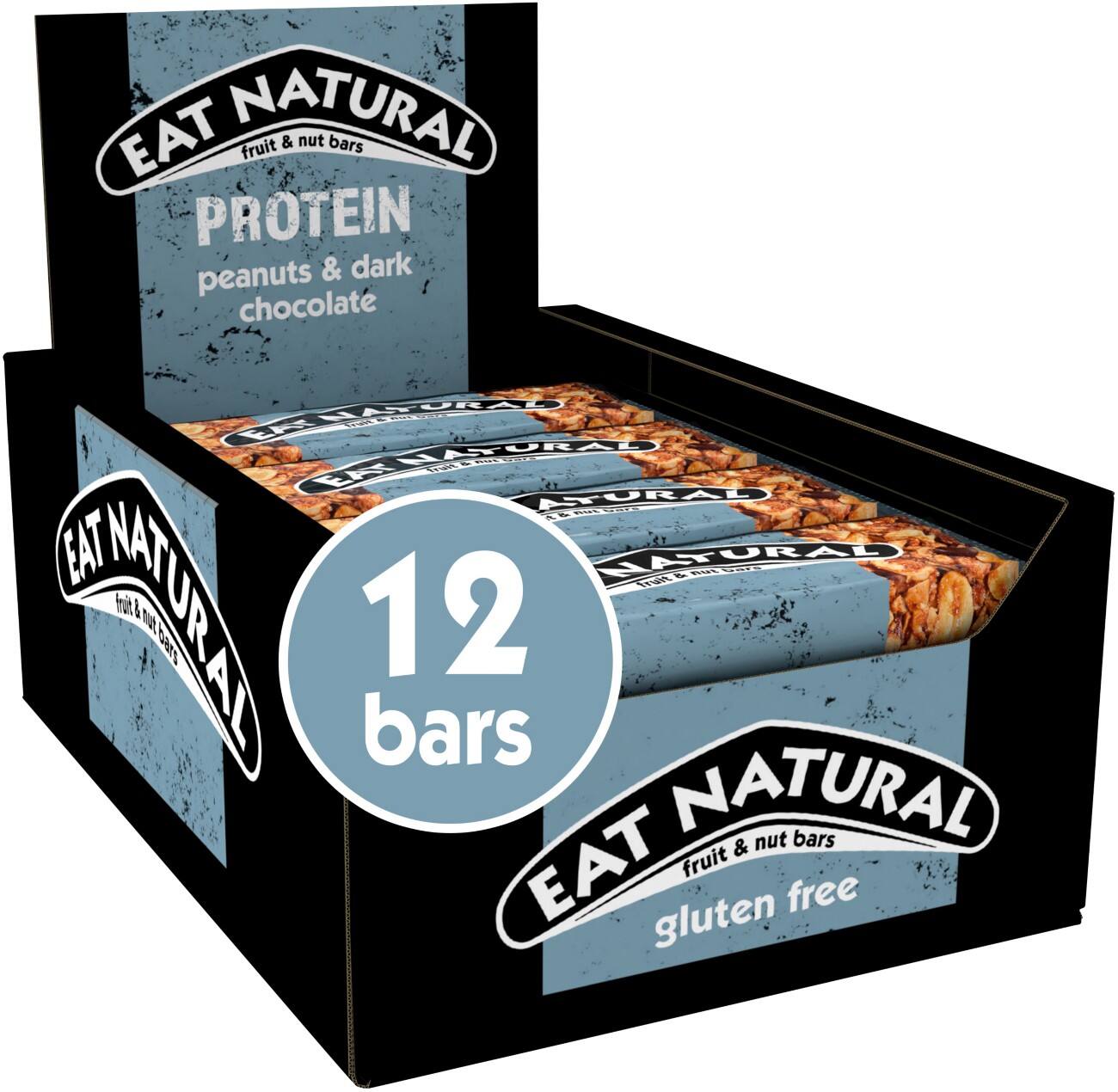 Barre petit-déjeuner Eat Natural Cacahuète, chocolat noir 12 unités de 40 g
