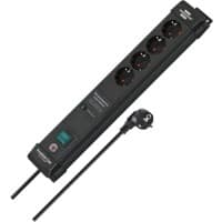 brennenstuhl Premium-Line Rallonge 4-Voies Avec protection contre les surtensions jusqu'à 60.000 A 1,8 m Noir 1951140300