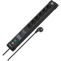brennenstuhl Premium-Line Rallonge 6-Voies Avec protection contre les surtensions jusqu'à 60.000 A 3 m Noir 1951160401