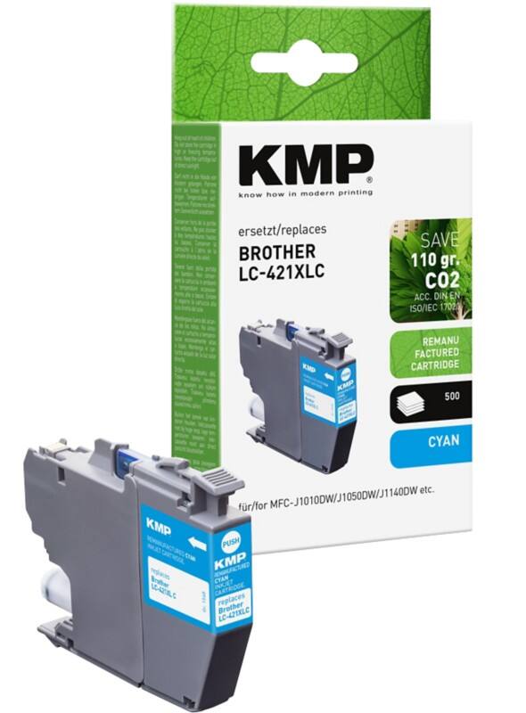 Cartouche jet d’encre KMP LC421XLC Compatible Brother Cyan