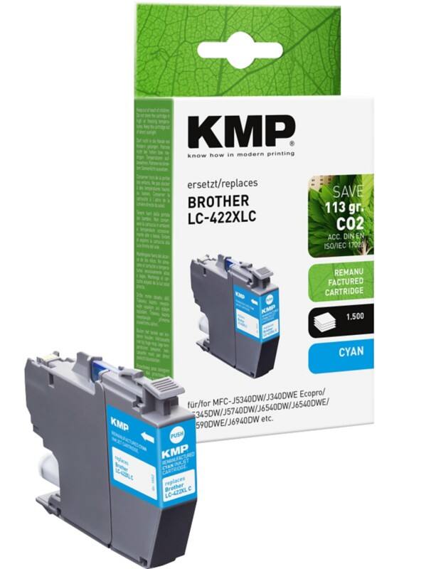 Cartouche jet d’encre KMP LC422XLC Compatible Brother Cyan