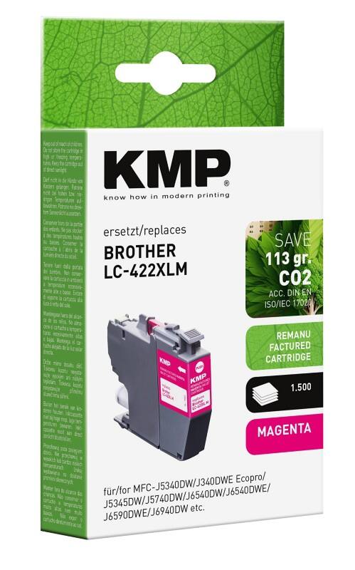 Cartouche jet d’encre KMP LC422XLM Compatible Brother Magenta