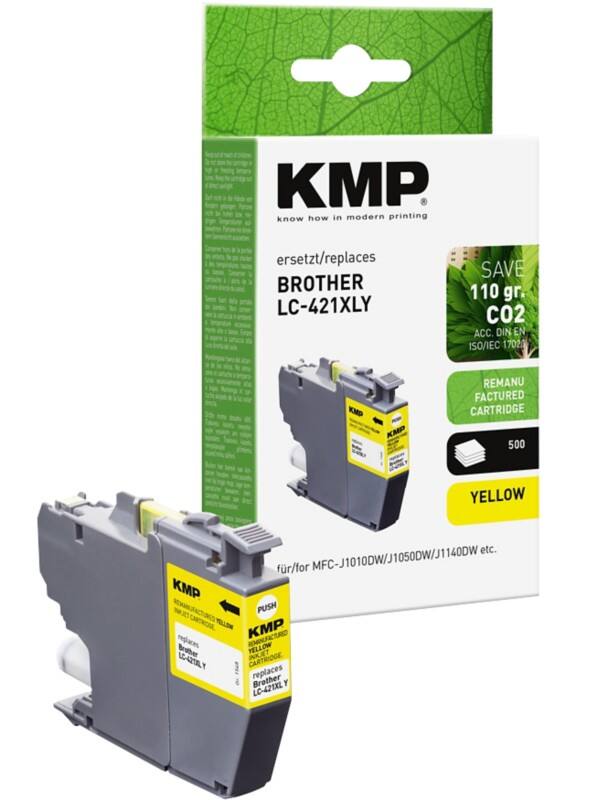 Cartouche jet d’encre KMP LC421XLY Compatible Brother Jaune