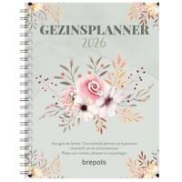 Calendrier familial Brepols 2026 1 Semaine sur 2 Pages Néerlandais 17,2 (L) x 1,5 (P) x 23,3 (H) cm Vert