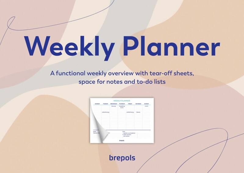Planning hebdomadaire Brepols Hebdomadaire Anglais 29,7 (L) x 1,2 (P) x 21 (H) cm Assortiment