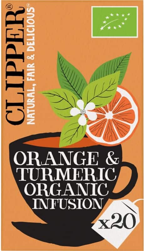 Thé Clipper Sacs Orange & Turmeric Organic Infusion 20 unités de 45 g