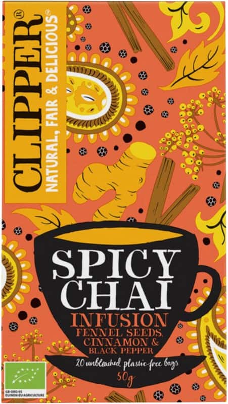 Thé Clipper Sacs Spicy Chai Organic Infusion 20 unités de 45 g