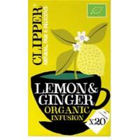 Thé Clipper Sacs Lemon & Ginger Organic Infusion 20 unités de 45 g