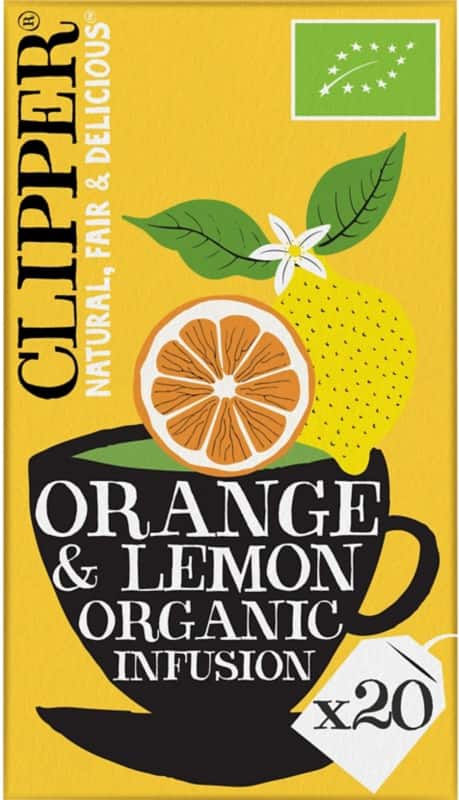 Thé Clipper Sacs Orange & Lemon Organic Infusion 20 unités de 45 g