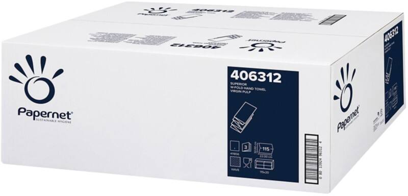 Essuie-mains Papernet Superior Pliage en W Blanc 3 épaisseurs 406312 20 unités