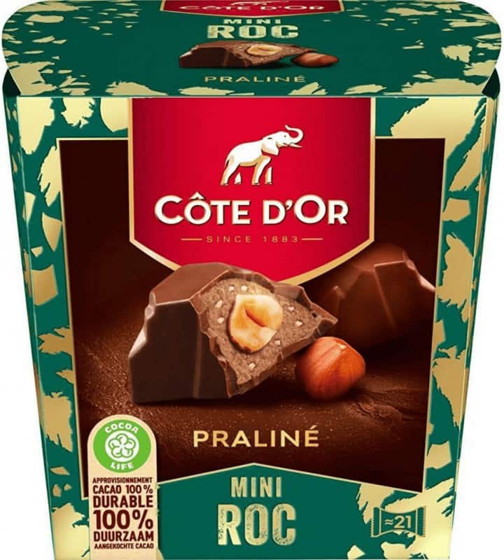 Pralines aux noisettes Côte d'Or Mini Roc Amande, noisette 195 g