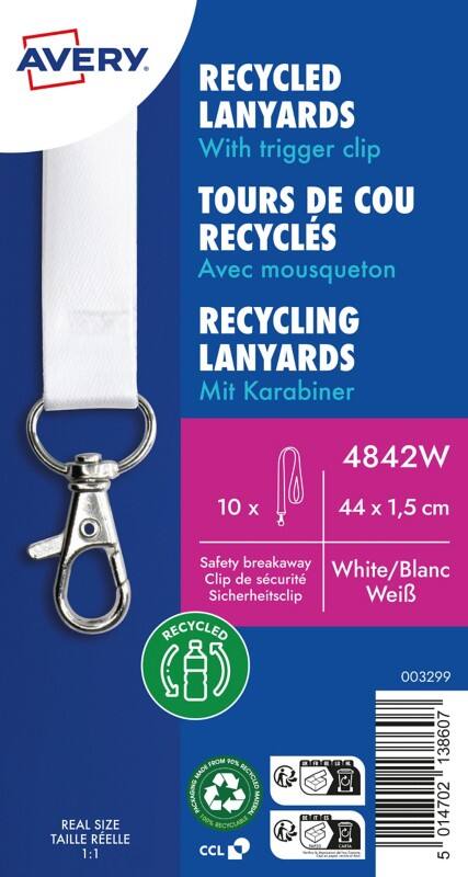 Cordon AVERY Zweckform 1,5 cm Blanc 10 unités