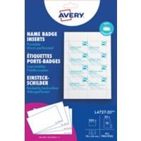 Insert pour badge AVERY Zweckform 9 x 5,4 cm 200 unités