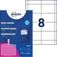 Badge nominatif AVERY Zweckform Clip 9 x 6 cm Papier, plastique 25 unités