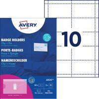 Badge nominatif AVERY Zweckform Pince combi 9 x 5,4 cm Papier, plastique 50 unités