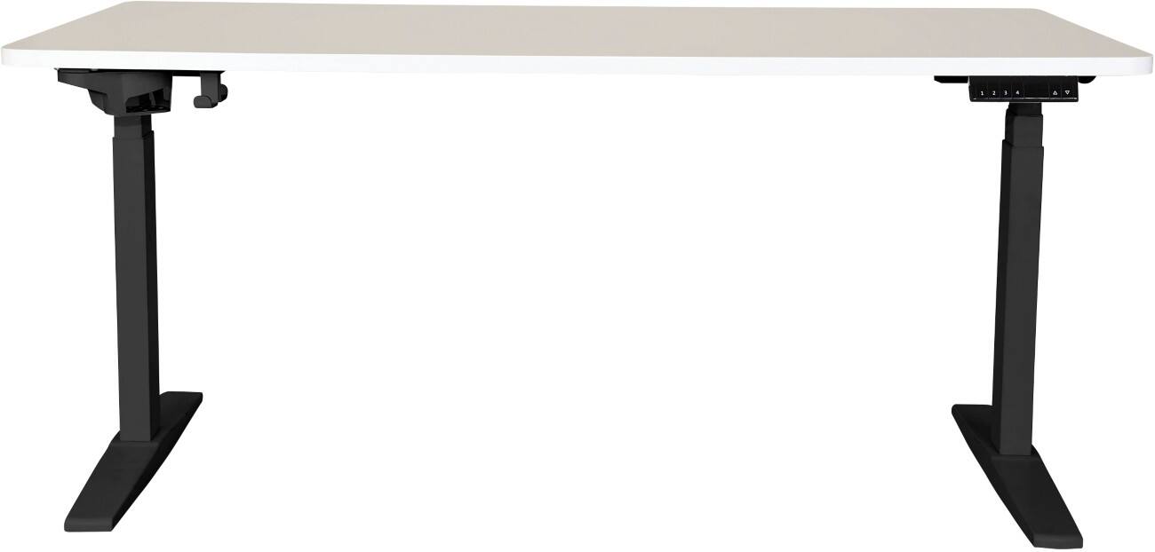 Bureau assis-debout Viking Realspace Gris, noir 1600 (l) x 800 (p) x 650 - 1300 (h) mm Mélamine, Métal