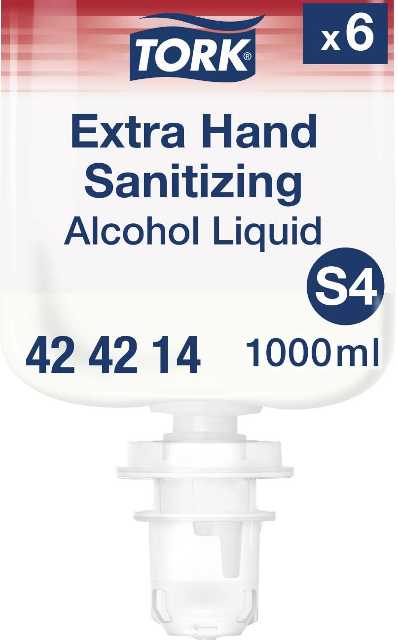 Recharge de désinfectant pour les mains Tork Liquide Antibactérien Rapide et efficace 6 unités de 1 000 ml