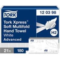 Essuie-mains Tork Xpress Pliage en M Blanc 2 épaisseurs 120398 21 Unités de 180 Feuilles