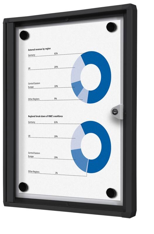 Vitrine d'affichage verrouillable Showdown Magnétique 27,1 x 35 cm (l x h) Noir 1 x A4