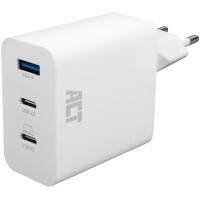 Chargeur USB ACT USB-C/USB-A 65 W 3 ports avec Power Delivery PPS QuickCharge et GanFast