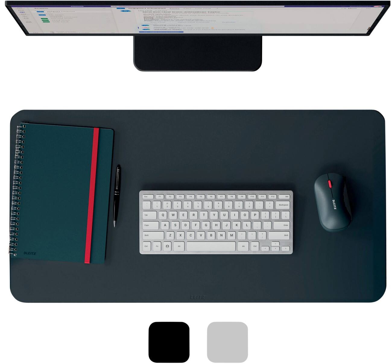 Sous-main Leitz Large Cuir 53850089 Gris foncé 70 x 36 cm Lisse Surface mate