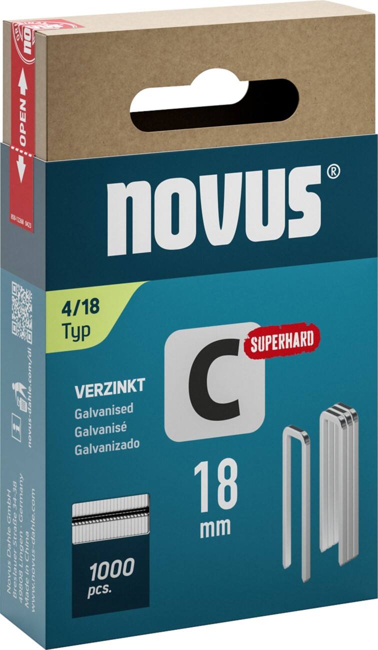 Agrafes Novus 042-0802 Fil galvanisé Argenté 1000 unités