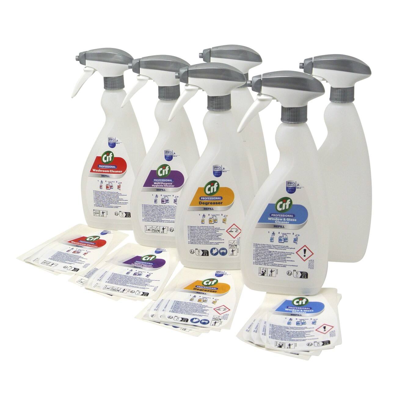 Spray nettoyant Cif Professional Assortiment 19 (l) x 23,6 (p) x 29,7 (h) cm 9312819 6 unités de 750 ml