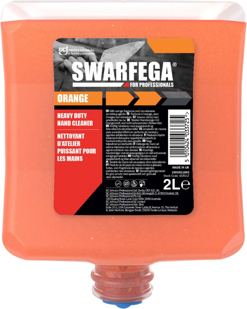 Nettoyant puissant pour les mains Swarfega Orange SOR2LT 2 L
