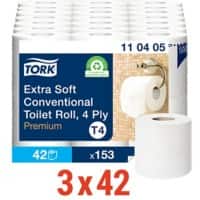 Papier toilette Premium Tork 4 épaisseurs 126 Rouleaux de 153 Feuilles