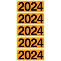 Étiquettes annuelles adhésives Bene 2024 Orange 48 x 19 mm 100 unités