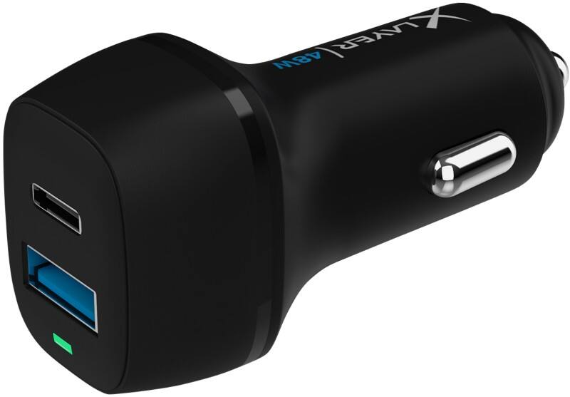 Chargeur de voiture XLayer 48 W 1 USB-C PD30W, 1 USB-A Quick Charge 3.0 18 W Noir