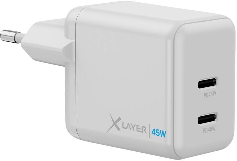 Chargeur XLayer 45 W 2 USB-C PD 45 W Blanc