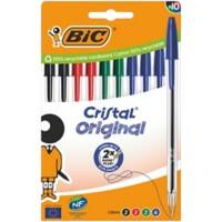 Stylo-bille BIC Cristal Original Assortiment 0.4 mm Bille 10 Unités