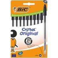 Stylo-bille BIC Cristal Original Noir 0.4 mm Bille 10 Unités