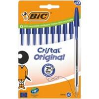 Stylo-bille BIC Cristal Original Bleu 0.4 mm Bille 10 Unités