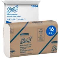 Essuie-mains Scott Multifold Blanc 1 épaisseur 1804 16 Unités de 250 Feuilles