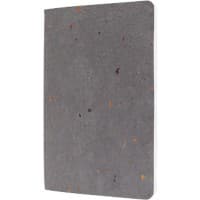 Cahier Sigel ReUp A5 Quadrillé Adhésif Reliure latérale Coques de grains de café Couverture souple Gris foncé Sans perforation 100 pages