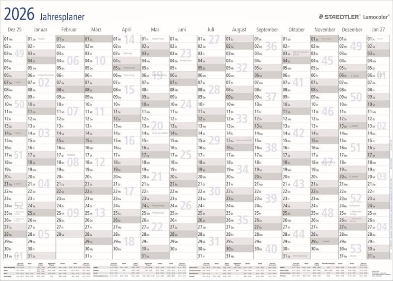 Planning STAEDTLER Lumocolor 2026 Allemand 5 (L) x 29,8 (P) x 5 (H) cm