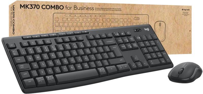Clavier et souris Logitech Business Sans fil QWERTY Avec Bluetooth Graphite MK370