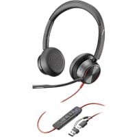 Micro-casque poly Blackwire Avec fil Sur tête USB-C, USB Réduction du bruit Microphone Stéréo 8225