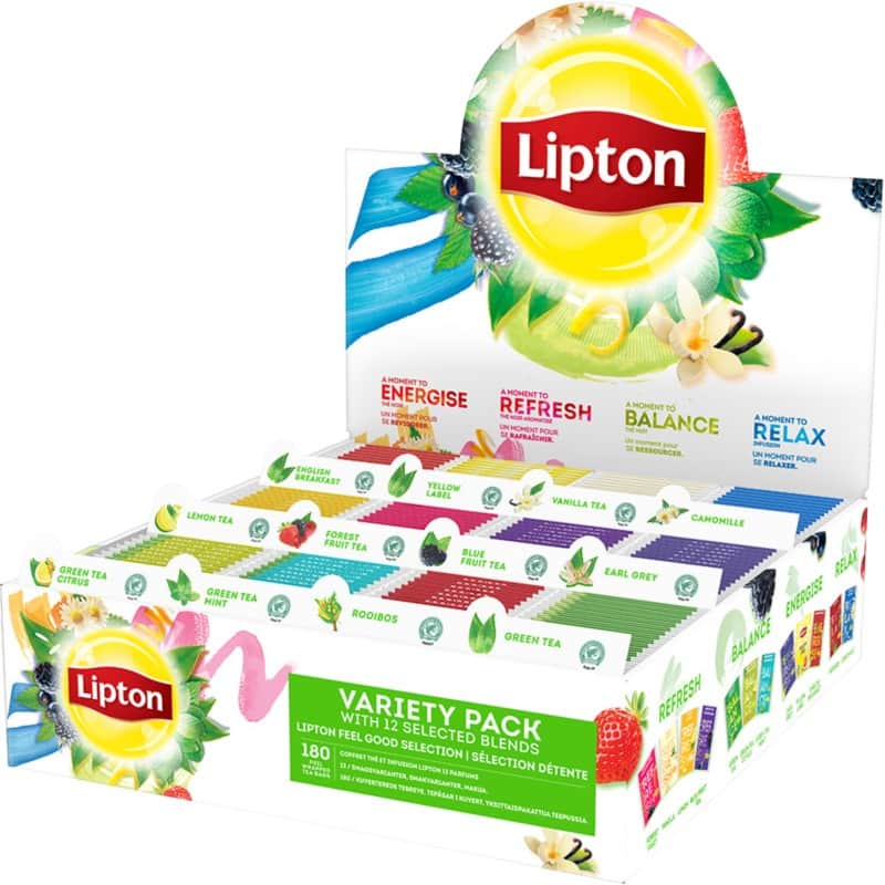 Thé Lipton Feel Good Selection Variety Box Assortiment 180 unités