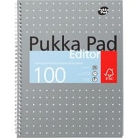 Cahier Pukka Metallic A4 Ligné Reliure à double fil latérale Carton Dos cartonné Gris Perforé 100 pages 3 unités