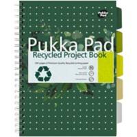 Cahier Pukka Recycled A4 Ligné Reliure à double fil latérale Carton Dos cartonné Vert Perforé 200 pages 3 unités