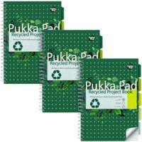 Cahier Pukka Recycled A4 Quadrillé Reliure à double fil latérale Carton Dos cartonné Vert Perforé 200 pages 3 unités