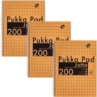 Cahier Pukka Kraft Jotta A4 Ligné Reliure à double fil Reliure latérale Carton Dos cartonné Brun Perforé 200 Pages 3 Unités de 200 Feuilles