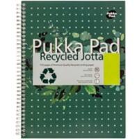 Cahier Pukka Recycled A4 Ligné Reliure à double fil latérale Carton Dos cartonné Vert Perforé 110 pages 3 unités