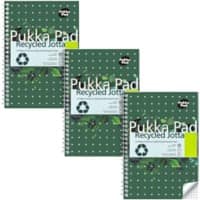 Cahier Pukka Recycled A5 Quadrillé Reliure à double fil latérale Carton Dos cartonné Vert Non perforé 110 pages 3 unités